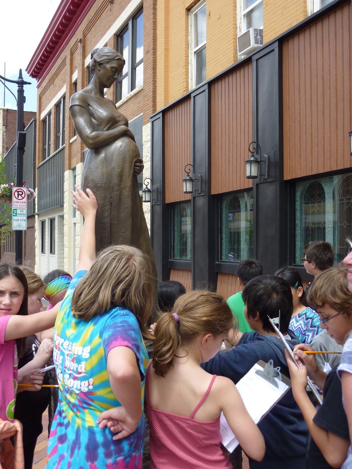 Children with Expectant Mother sculpture